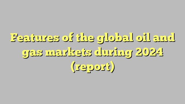 Features of the global oil and gas markets during 2024 (report)