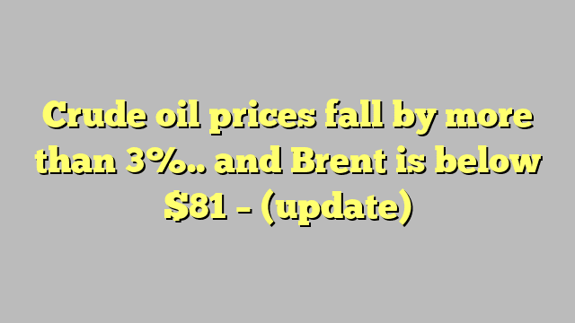 Crude oil prices fall by more than 3%.. and Brent is below $81 – (update)