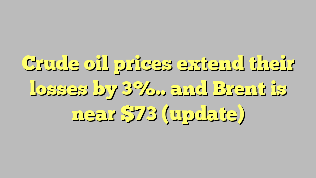Crude oil prices extend their losses by 3%.. and Brent is near $73 (update)
