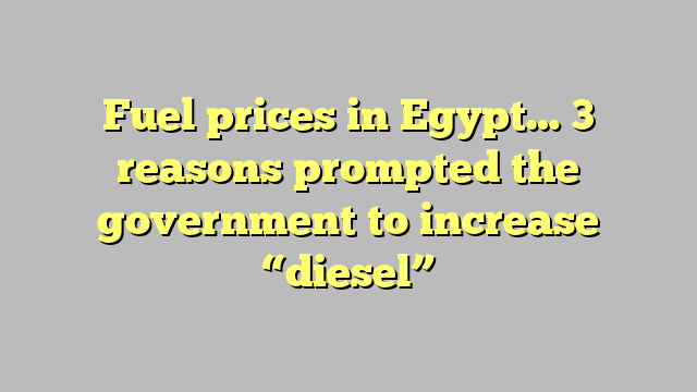 Fuel prices in Egypt… 3 reasons prompted the government to increase “diesel”